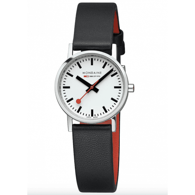 30mm Classic Black Grape Leather Watch