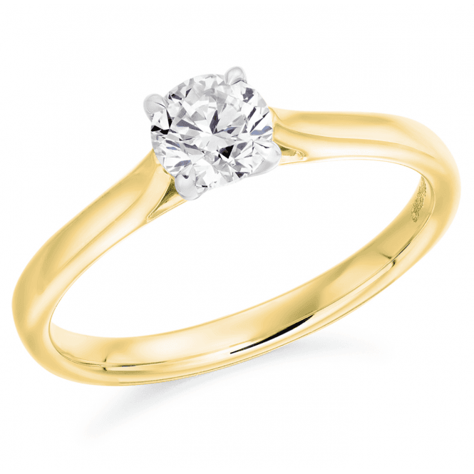 9ct Gold .34ct Round Soliatire Lab Grown Diamond Ring 