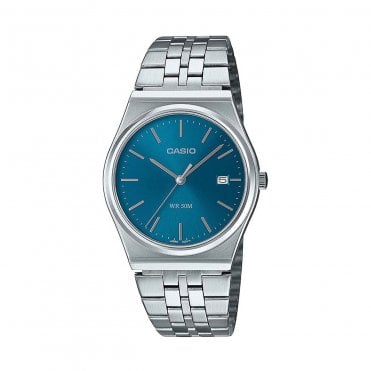 Blue Dial Classic Stainless Steel Watch