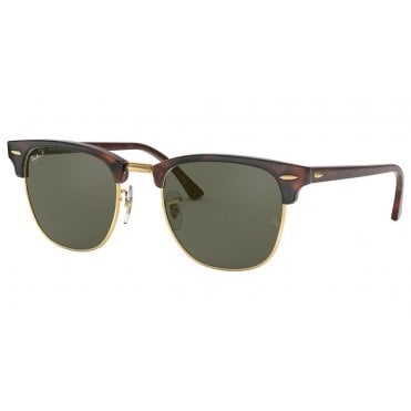 Brown Tortoise CLUBMASTER Polarized Sunglasses RB3016 990/58 51