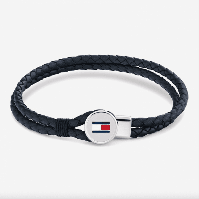 Bruce Braided Blue Leather Bracelet