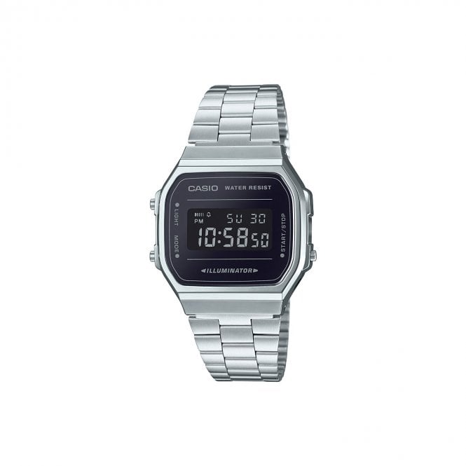 Classic Stainless Steel Digital Alarm Chronograph Watch A168WEM-1EF