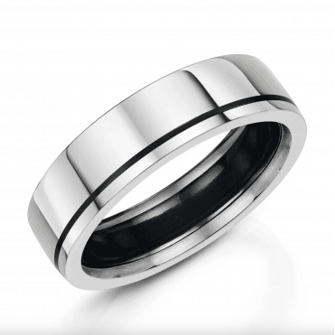 Duo Black Zirconium 6mm Wedding Ring