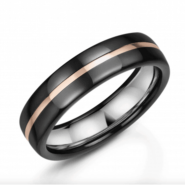 Duo Black Zirconium 6mm Wedding Ring
