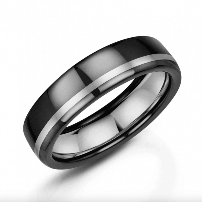 Duo Black Zirconium 6mm Wedding Ring
