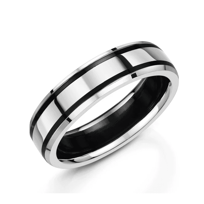 Duo Black Zirconium 6mm Wedding Ring