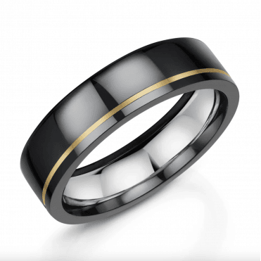 Duo Black Zirconium 6mm Wedding Ring