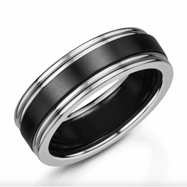 Duo Black Zirconium 7mm Wedding Ring