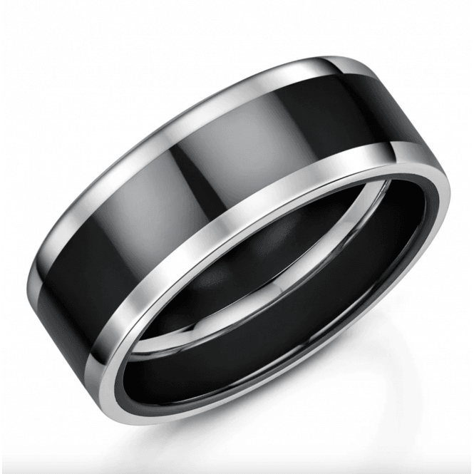 Duo Black Zirconium 8mm Wedding Ring