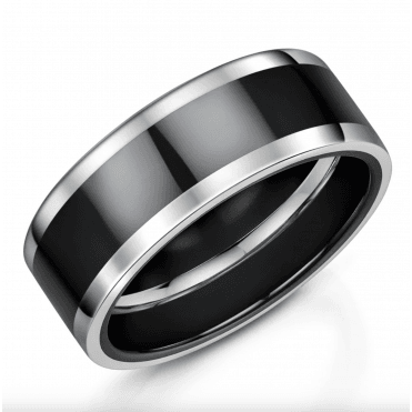Duo Black Zirconium 8mm Wedding Ring