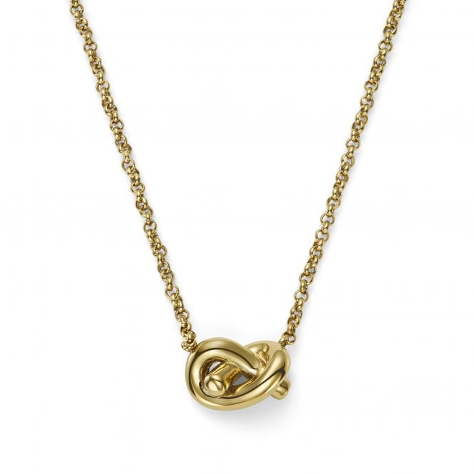 Gold Plated Lovers Knot Pendant & Chain