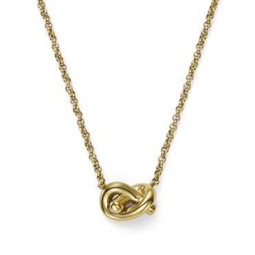 Gold Plated Lovers Knot Pendant & Chain