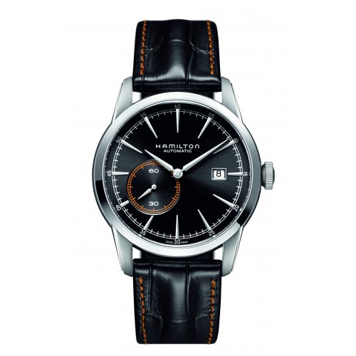 Gents Black Leather Railroad Automatic Watch H40515731 - Watches from ...
