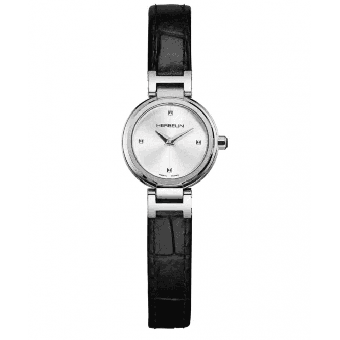 Ladies' Black Leather Lady H Watch
