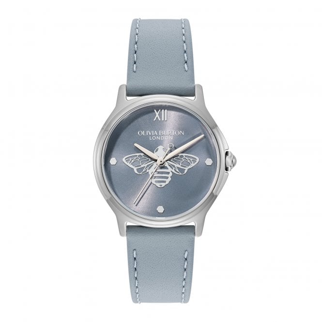 Ladies' Blue Leather Signature Classic Bee Watch