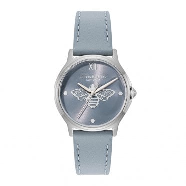 Ladies' Blue Leather Signature Classic Bee Watch