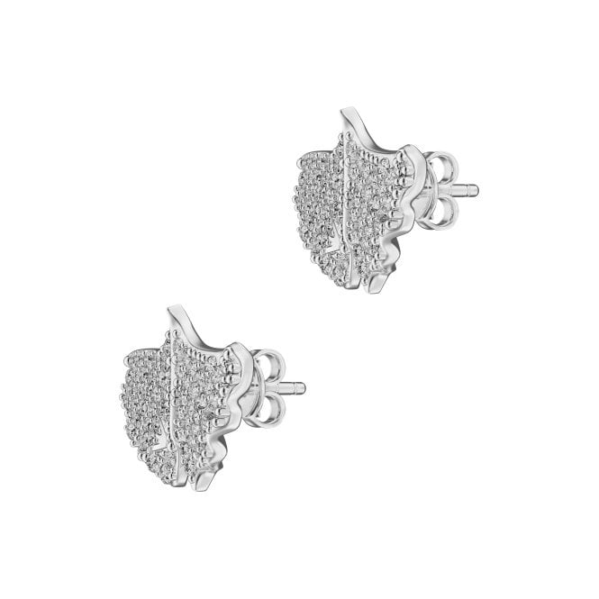 Ladies' Cubic Zirconia Ginkgo Earrings