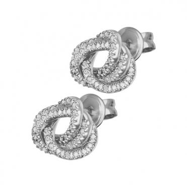 Ladies' Cubic Zirconia Signature Knot Earrings
