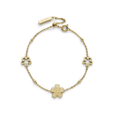 Ladies' Forget Me Not Gold Plated Bracelet 
