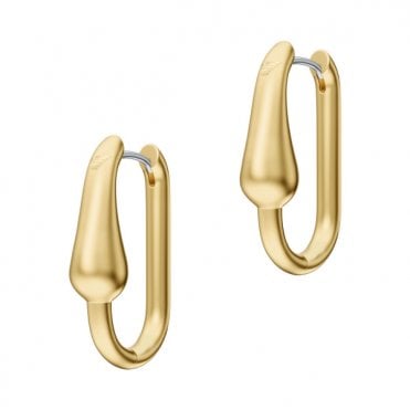 Ladies' Gold Plated Artful Link Earrings