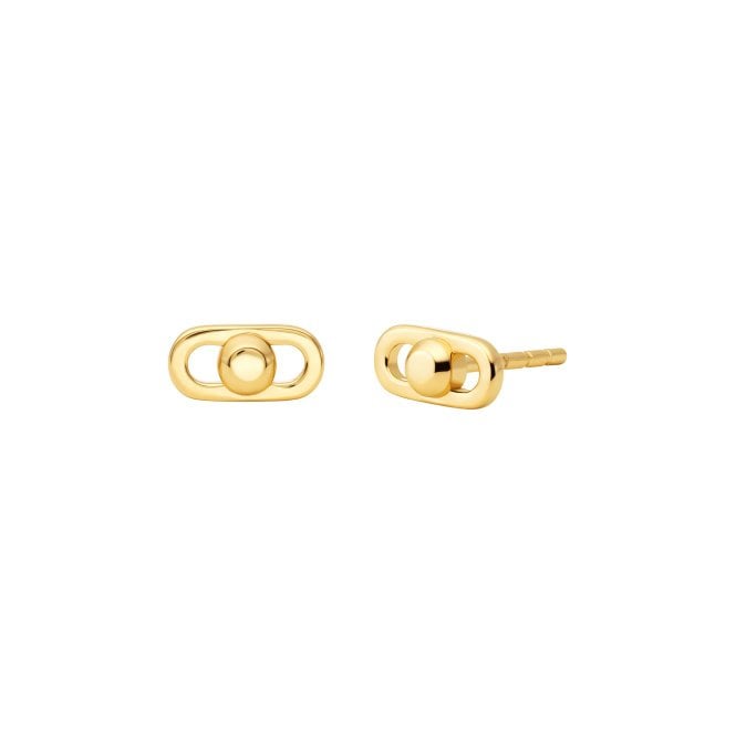 Ladies' Gold Plated Astor Link Stud Earrings 