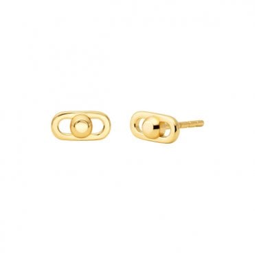 Ladies' Gold Plated Astor Link Stud Earrings 