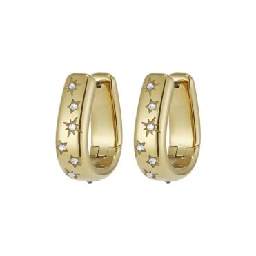 Ladies' Gold Plated Celestial Crystal Earrings