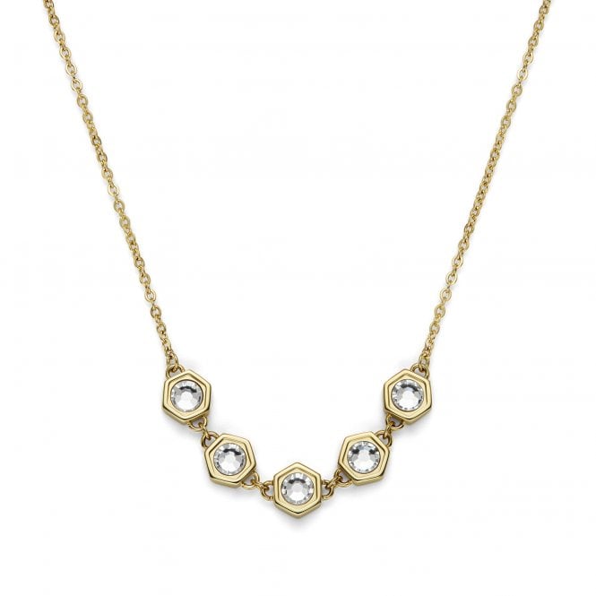 Ladies' Gold Plated Crystal Honey Combe Necklace