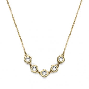 Ladies' Gold Plated Crystal Honey Combe Necklace