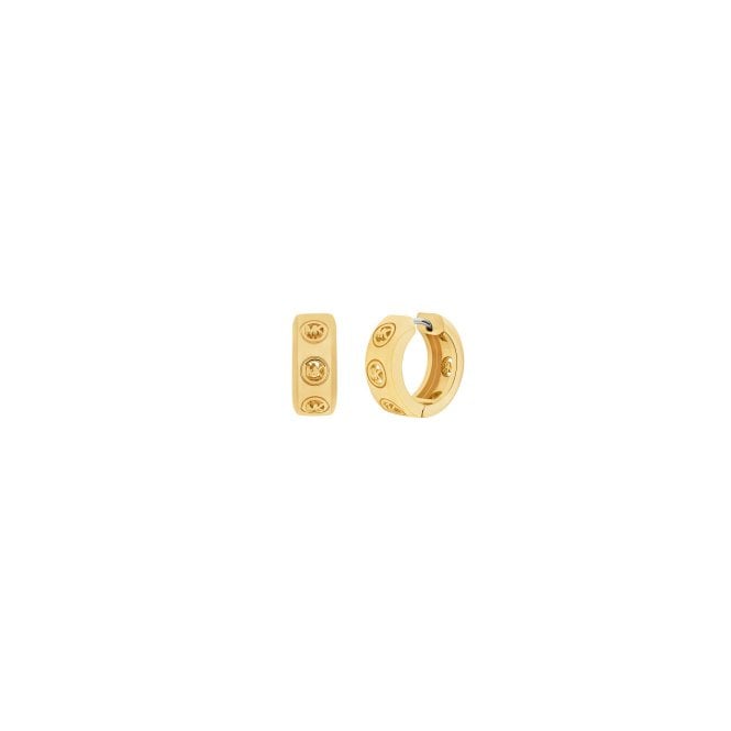 Ladies' Gold Plated Cubic MK Earrings