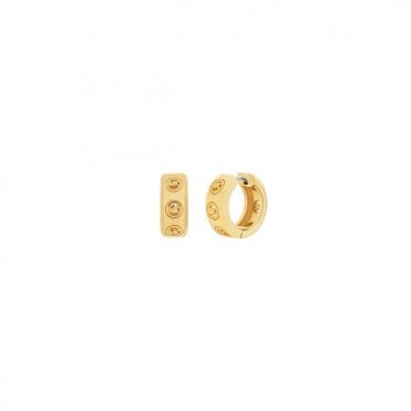 Ladies' Gold Plated Cubic MK Earrings