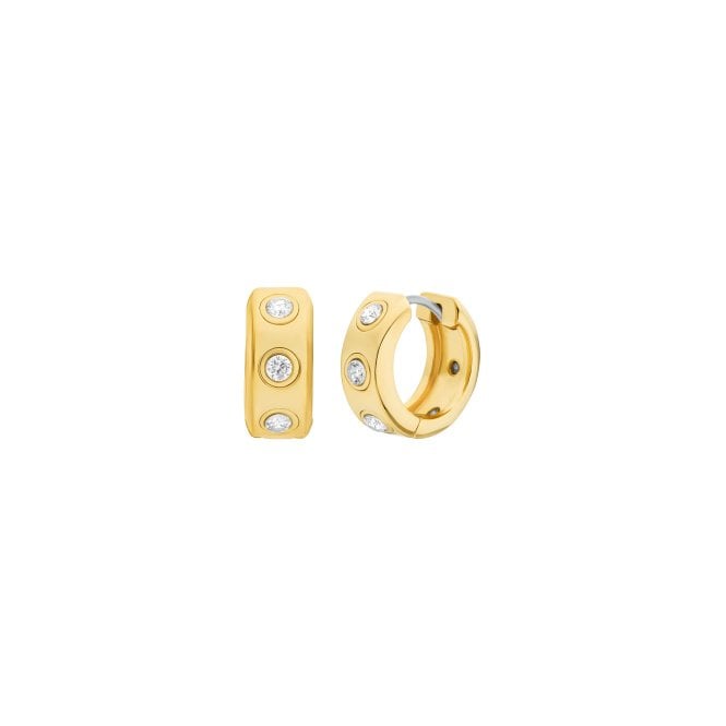 Ladies' Gold Plated Cubic MK Earrings