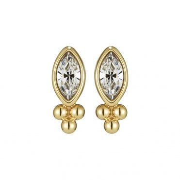 Ladies' Gold Plated Dainty Stud Earrings 