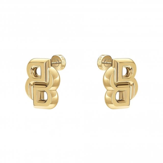 Ladies' Gold Plated Double B Earrings