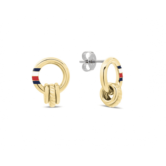 Ladies' Gold Plated Feminine Rope Earrings