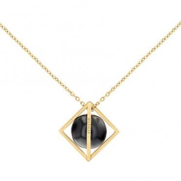 Ladies' Gold Plated Framed Stone Necklace