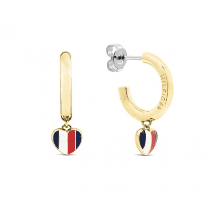 Ladies' Gold Plated Heart Charm Earrings