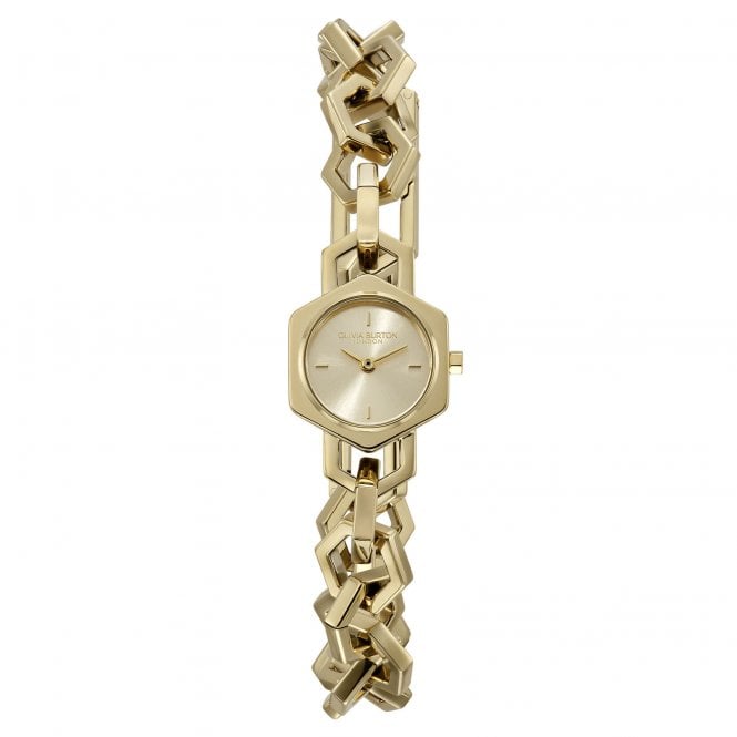 Ladies' Gold Plated Hex Link Watch