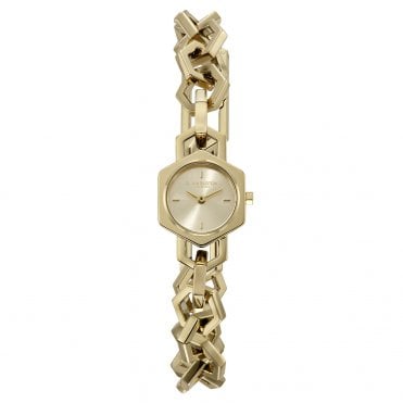 Ladies' Gold Plated Hex Link Watch