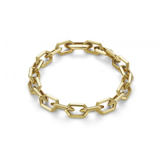 Ladies' Gold Plated Honeycomb Geo Bracelet
