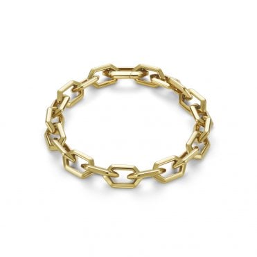 Ladies' Gold Plated Honeycomb Geo Bracelet
