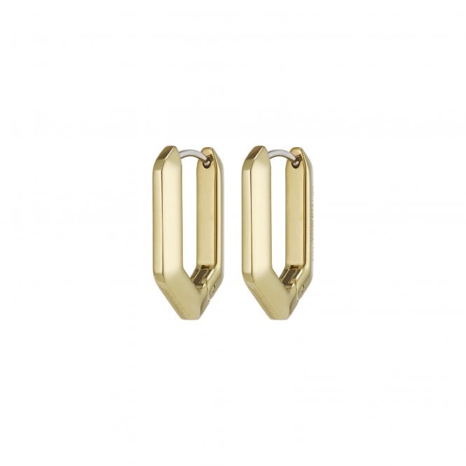 Ladies' Gold Plated Honeycomb Geo Earrings