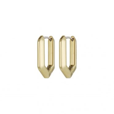 Ladies' Gold Plated Honeycomb Geo Earrings