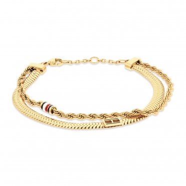 Ladies' Gold Plated Layered Set Bracelet