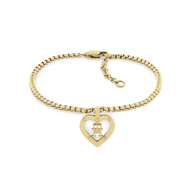 Ladies' Gold Plated Monogram Hearts Bracelet
