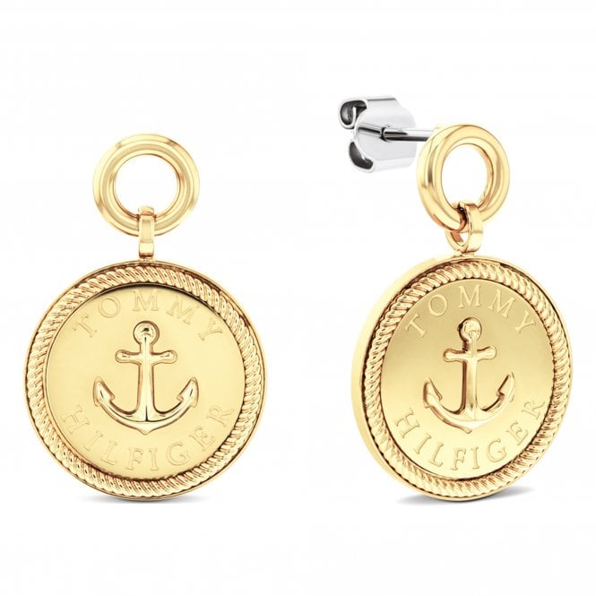 Ladies' Gold Plated Nautical Charms Earrings