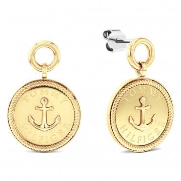 Ladies' Gold Plated Nautical Charms Earrings