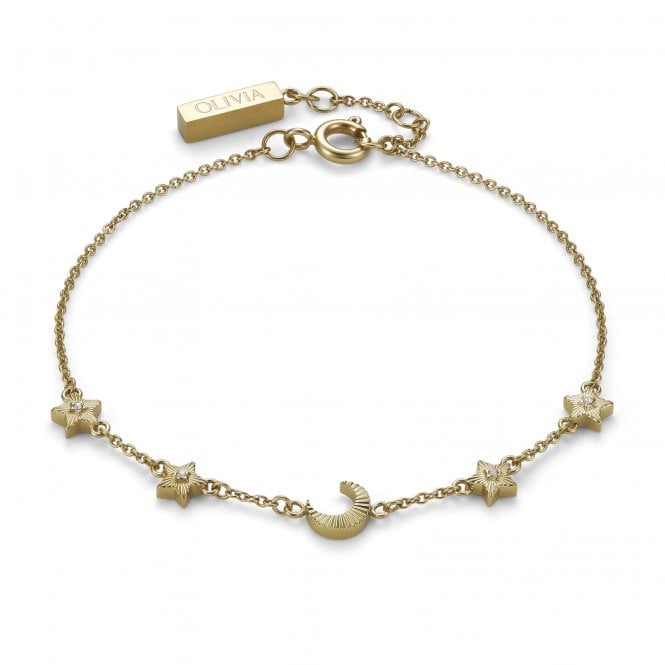 Ladies' Gold Plated North Star & Moon Bracelet