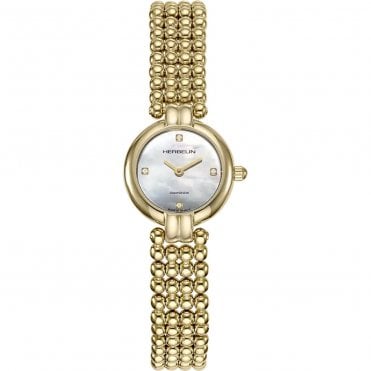 Ladies' Gold Plated Pearls Mini Diamond Set Watch