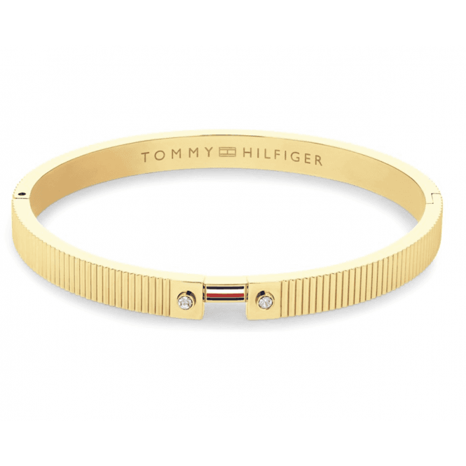 Ladies' Gold Plated Stripes Bangle